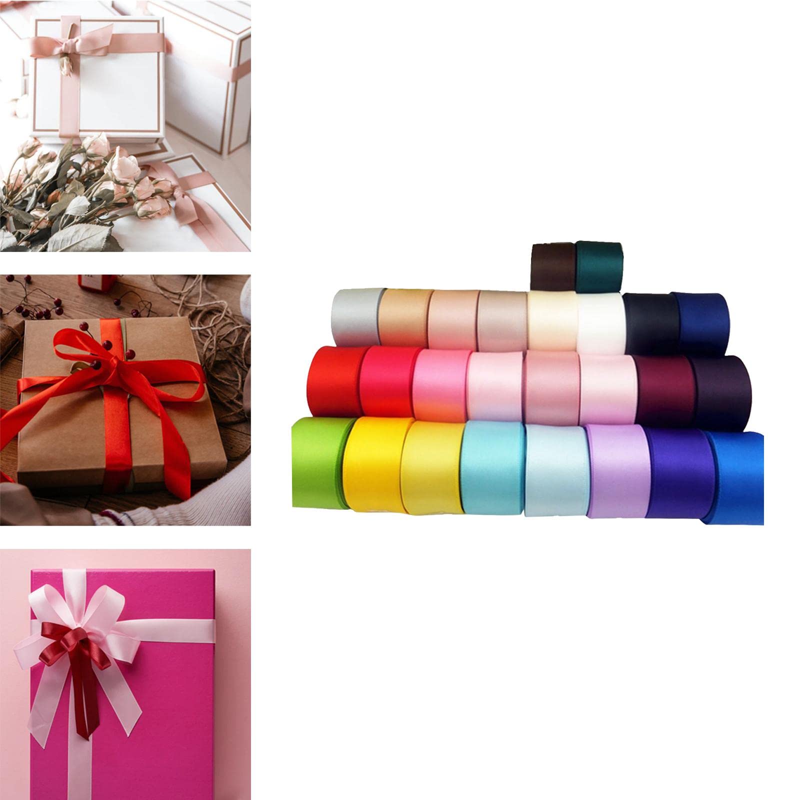 Amazon.co.jp: F Fityle 26枚入りセット 両面サテンリボン カラフル